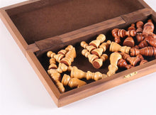 Load image into Gallery viewer, 10 3/4" Magnetic Folding Walnut Chess Set