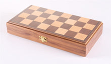 Load image into Gallery viewer, 10 3/4" Magnetic Folding Walnut Chess Set
