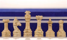 Load image into Gallery viewer, 12" Coral Stone & Black Marble Chess Set with deluxe velvet box