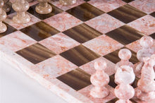 Load image into Gallery viewer, 14" Onyx Chess Set - Pink and Brown