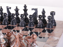 Load image into Gallery viewer, 16" Marble Chess Set Euro Design in Marina & Black