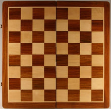 Load image into Gallery viewer, 21" Folding Chess Board and Leatherette Case in Golden Rosewood & Maple