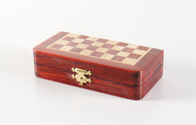 Load image into Gallery viewer, 5" Magnetic Folding Chess Set in Blood Rosewood & White Maple