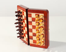 Load image into Gallery viewer, 7 3/8" Magnetic Folding Chess Set in Blood Rosewood & White Maple