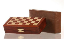 Load image into Gallery viewer, 7 3/8" Magnetic Folding Chess Set in Blood Rosewood & White Maple