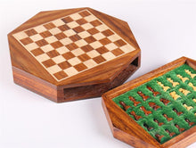 Load image into Gallery viewer, 9” Magnetic Wooden Chess Set - Octagonal