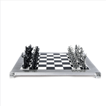 Load image into Gallery viewer, Aluminum Greek Mythology Chess Set - 14"