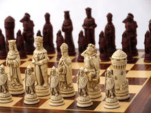 Load image into Gallery viewer, Camelot Chess Pieces by Berkeley - Cardinal Red