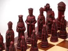 Load image into Gallery viewer, Camelot Chess Pieces by Berkeley - Cardinal Red