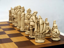 Load image into Gallery viewer, Christopher Columbus Chess Pieces by Berkeley - Russet Brown