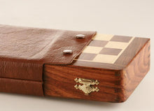 Load image into Gallery viewer, DEAL ITEM: 10" Magnetic Folding Chess Set in Golden Rosewood