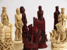 Load image into Gallery viewer, Elizabethan Chess Pieces by Berkeley - Cardinal Red