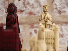 Load image into Gallery viewer, Elizabethan Chess Pieces by Berkeley - Cardinal Red