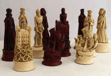 Load image into Gallery viewer, Elizabethan Chess Pieces by Berkeley - Cardinal Red