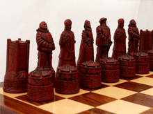 Load image into Gallery viewer, English Chess Pieces by Berkeley - Cardinal Red