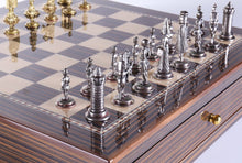 Load image into Gallery viewer, Glossy Storage Board with Metal Pieces Chess Set Combo