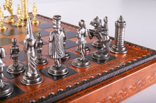 Load image into Gallery viewer, Gothic Chess Set with Leatherette Storage Board