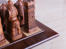 Load image into Gallery viewer, House of Hauteville Chess Set and Board Combo - Antique White and Brown Marble