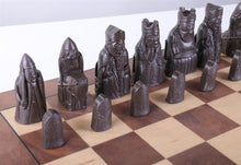 Load image into Gallery viewer, Isle of Lewis Antiquity Chess Set with Walnut Root Board