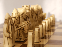 Load image into Gallery viewer, Isle of Lewis Chess Pieces by Berkeley - Cardinal Red
