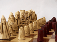 Load image into Gallery viewer, Isle of Lewis Chess Pieces by Berkeley - Cardinal Red