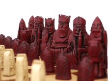 Load image into Gallery viewer, Isle of Lewis Chess Pieces by Berkeley - Cardinal Red