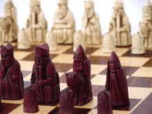 Load image into Gallery viewer, Isle of Lewis Chess Pieces by Berkeley - Cardinal Red