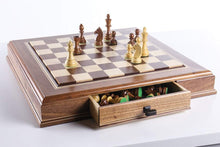 Load image into Gallery viewer, JLP Hardwood Cabinet with Drawers and Removable Chess Board