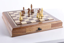 Load image into Gallery viewer, JLP Hardwood Cabinet with Drawers and Removable Chess Board