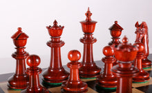 Load image into Gallery viewer, Luxury Chess Set in Padauk 4 5/8" on Birdseye Maple Board