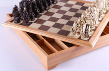 Load image into Gallery viewer, Christopher Columbus Pieces on Beech Wood Storage Chest