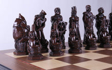 Load image into Gallery viewer, Marble and Resin Christopher Columbus Pieces on Walnut and Maple Board