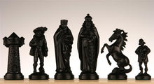 Load image into Gallery viewer, Medieval Chess Pieces - Olive & Black