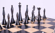 Load image into Gallery viewer, Metal Art Deco Chessmen on Storage Chest