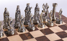 Load image into Gallery viewer, Pewter Medieval Chess Set