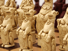 Load image into Gallery viewer, Royal Beasts Chess Pieces by Berkeley - Cardinal Red
