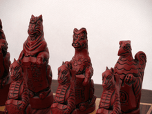 Load image into Gallery viewer, Royal Beasts Chess Pieces by Berkeley - Cardinal Red