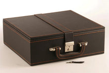 Load image into Gallery viewer, Stitched Leather Chess Box Velvet Tray Style - up to 4" Pieces