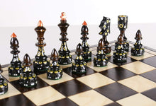 Load image into Gallery viewer, Sydney Gruber Painted Bronze & Black India Chess Set