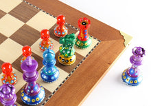Load image into Gallery viewer, Sydney Gruber Painted Club Chess Set Combo #3 in Multicolor vs Black