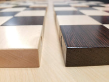 Load image into Gallery viewer, the STACK Chessboard - Tournament Edition in Wenge and Maple (DISCOUNTED FOR IMPERFECTION)