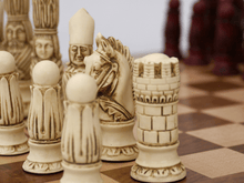 Load image into Gallery viewer, Victorian Chess Pieces by Berkeley - Cardinal Red