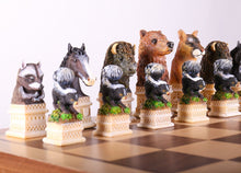 Load image into Gallery viewer, Wild Animals of America Chess Set with Storage Board