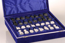 Load image into Gallery viewer, 12" Black and White Marble Chess Set
