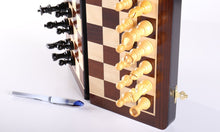 Load image into Gallery viewer, 12" Magnetic Folding Chess Set in Rosewood Boxwood
