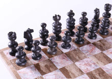 Load image into Gallery viewer, 13" Brown and Black Onyx Chess Set
