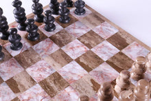 Load image into Gallery viewer, 13" Brown and Black Onyx Chess Set
