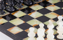Load image into Gallery viewer, 13" Onyx Chess Set - Black and Green

