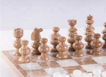 Load image into Gallery viewer, 13" Onyx Chess Set - White and Swirled
