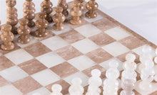 Load image into Gallery viewer, 13" Onyx Chess Set - White and Swirled
